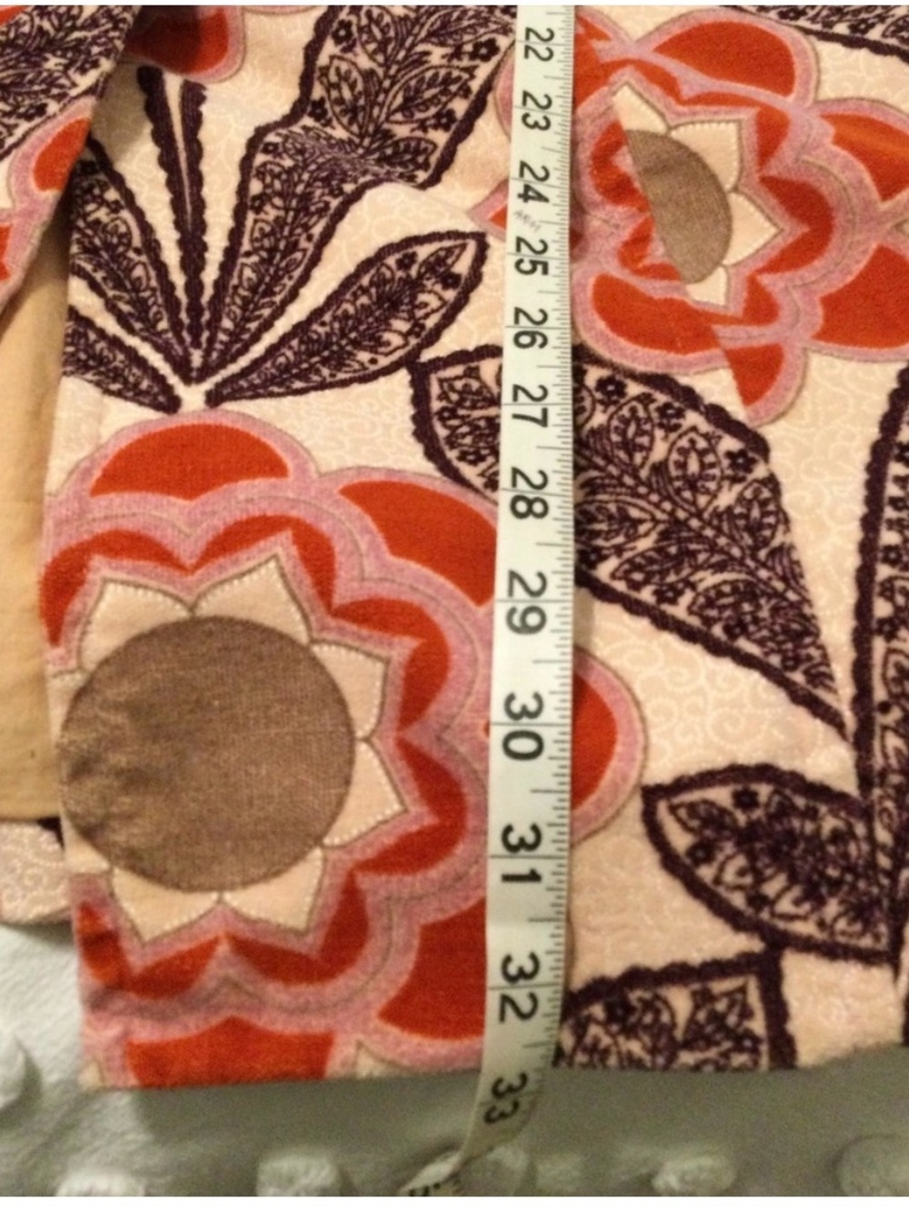 Women's Floral Trench Coat by Talbots - Orange, Purple & Cream - Picture 6 of 8